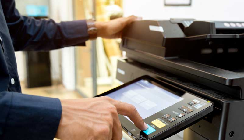 Multifunction office copier in a professional workplace