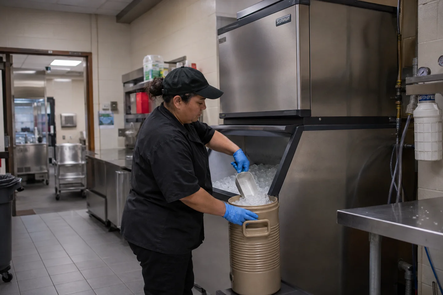 School cafeteria ice preparation