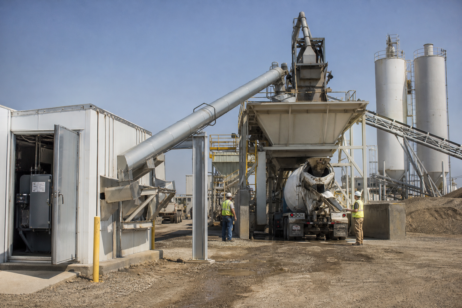 Industrial ice delivery system at a northeast Kansas concrete batch plant